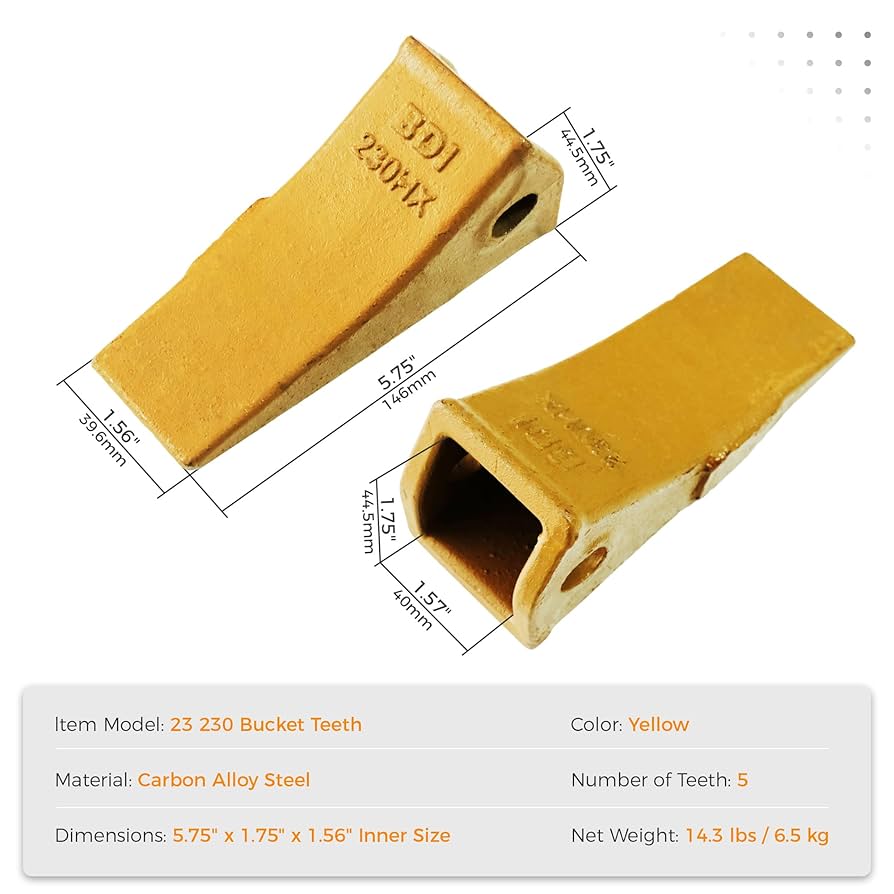 Amazon.com: BDI Wear Parts 5 Pack 23 230 Excavator Bucket